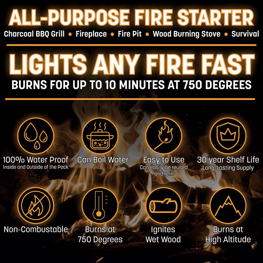 QuickSurvive - Fire Starter - 12 Pack